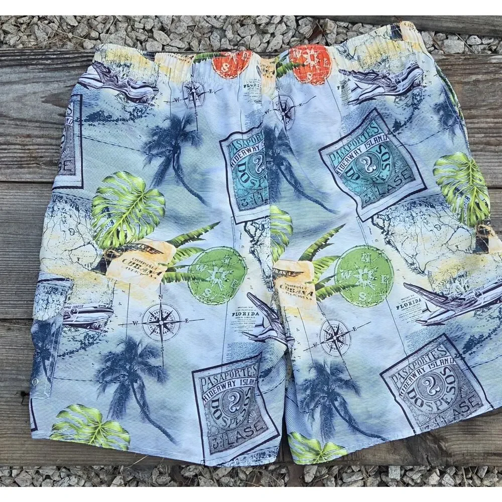 Croft & Barrow Men's 3XL tall Mesh Lined Beach Swim Shorts Trunks w\ Drawstring